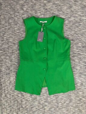 Preston & York Connie Vest In Pear Sz 8 | Preston & York Linen Blend Vest -